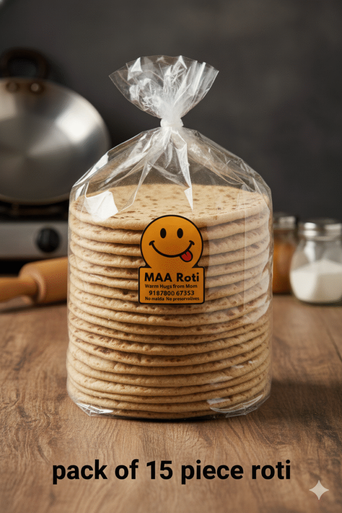 Atet Roti Delicious Roti - 100% Pure Wheat Atta Flatbread (15 Pieces)